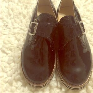 Kids Navy Pat & Leather shoe